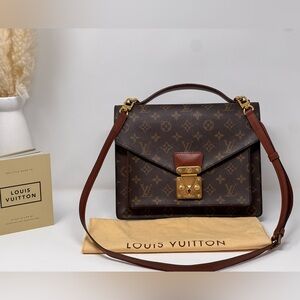 💯Authentic LOUIS VUITTON Monceau in Monogram canvas W/ Strap